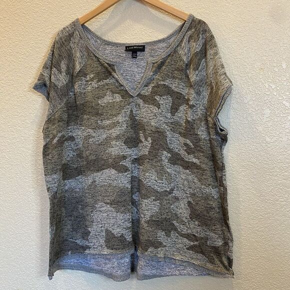 Lucky Brand Plus Size Camo Short Sleeve Shirt 22/24 Green - Picture 1 of 4